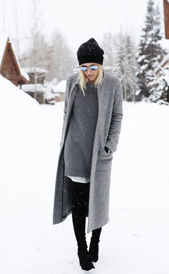 grey dress outfit winter