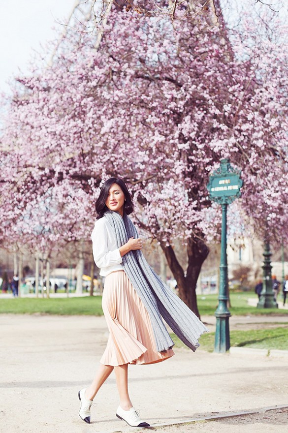 pink-blush-pleated-midi-skirt-scarf-whtie-blouse-oxfords-spring-outfit-work-via-garypeppergirl