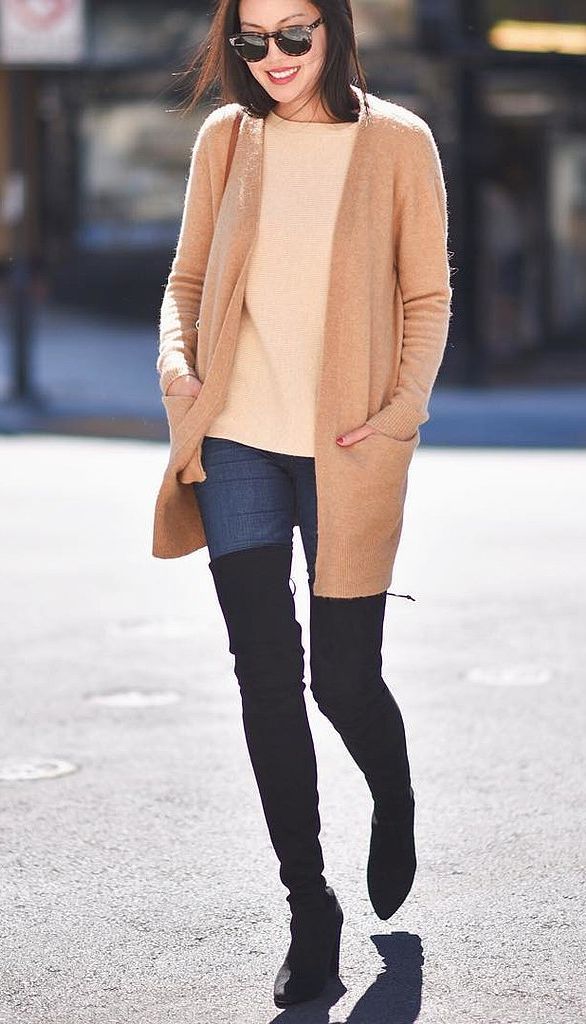 fall thigh high boots outfit