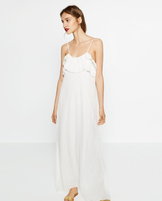 zara long white dress