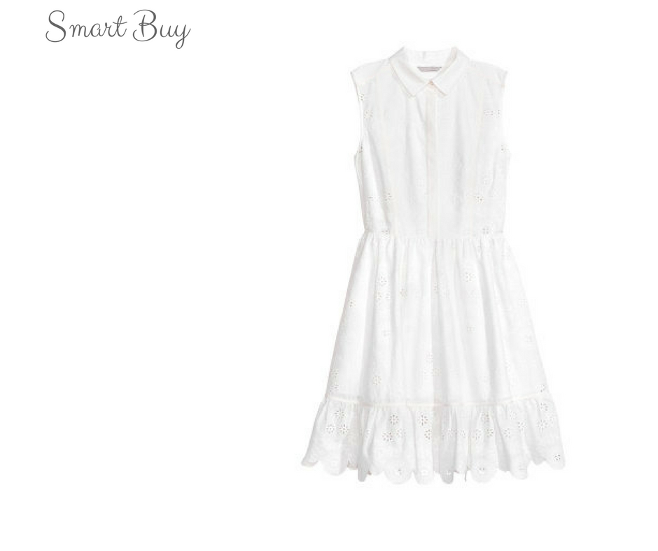 h&m white ruffle dress