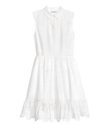 h&m white shirt dress