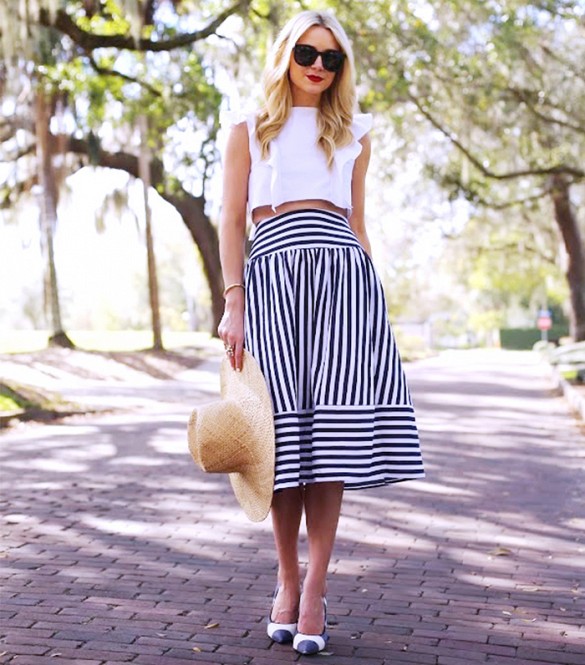 Crop Top and Midi Skirt Outfit