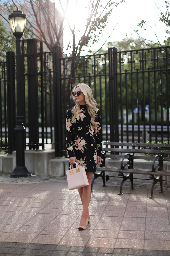 fall-florals-dark-florals-fall-work-outfit-two-tone-shoes-chanel-shoes-atlantic-pacific